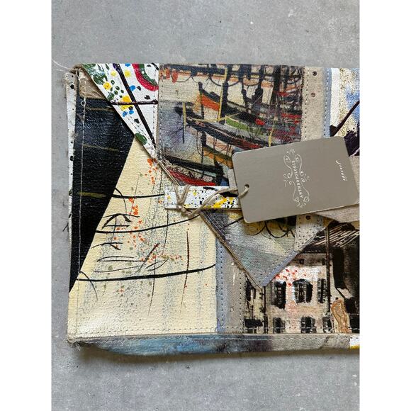 Anthropologie Painted Canvas Clutch Purse - Picture 3 of 16